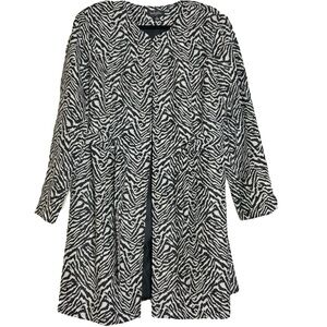 Isabella Women's Suits Lined Jacket Animal Print Blazer Black White Size 18